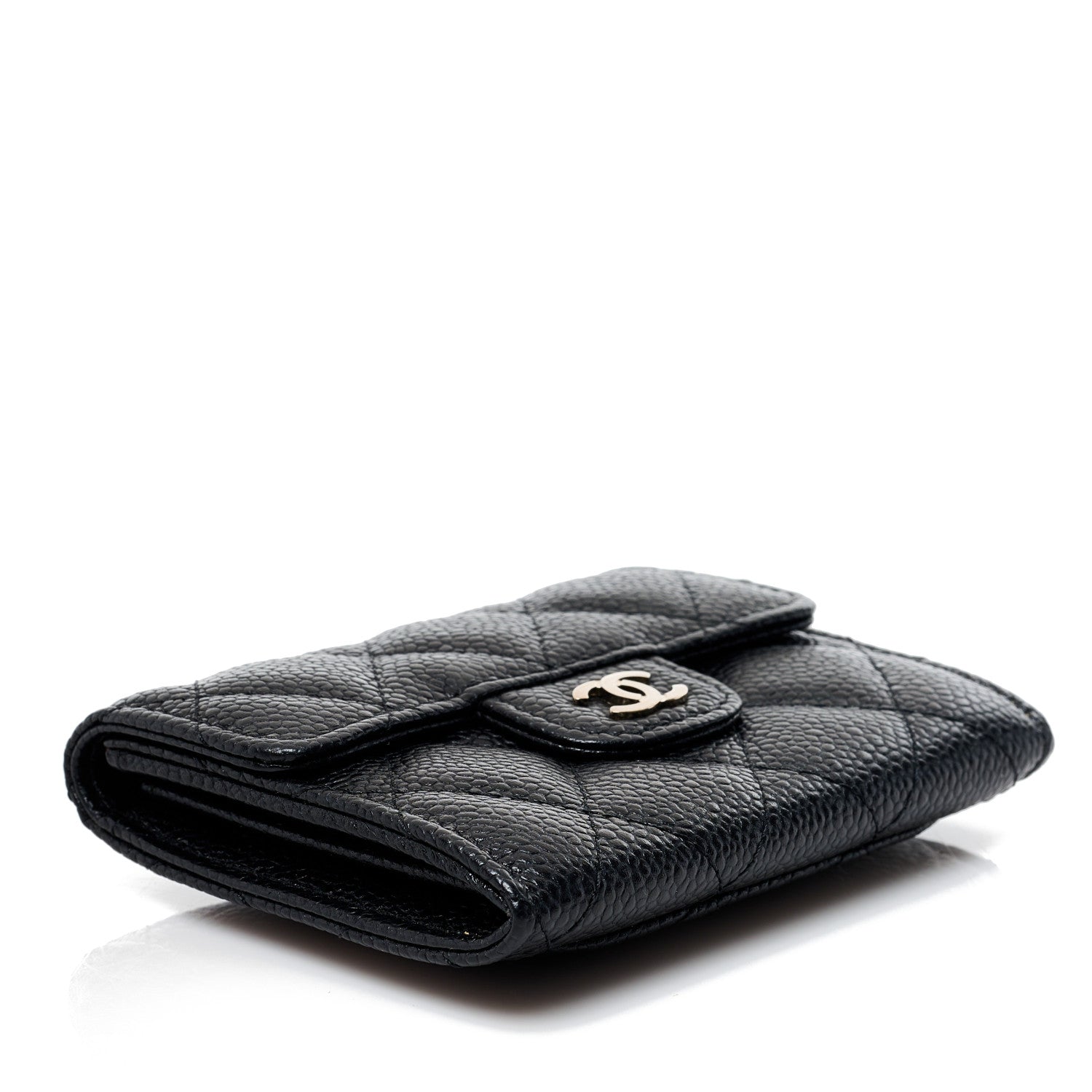 Chanel Caviar Quilted Flap Card Holder Wallet Black 3 of 9