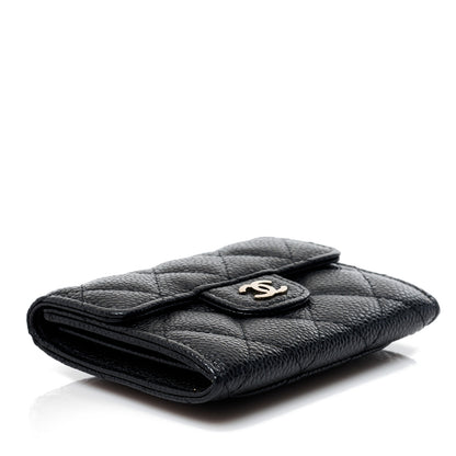 Chanel Caviar Quilted Flap Card Holder Wallet Black 3 of 9