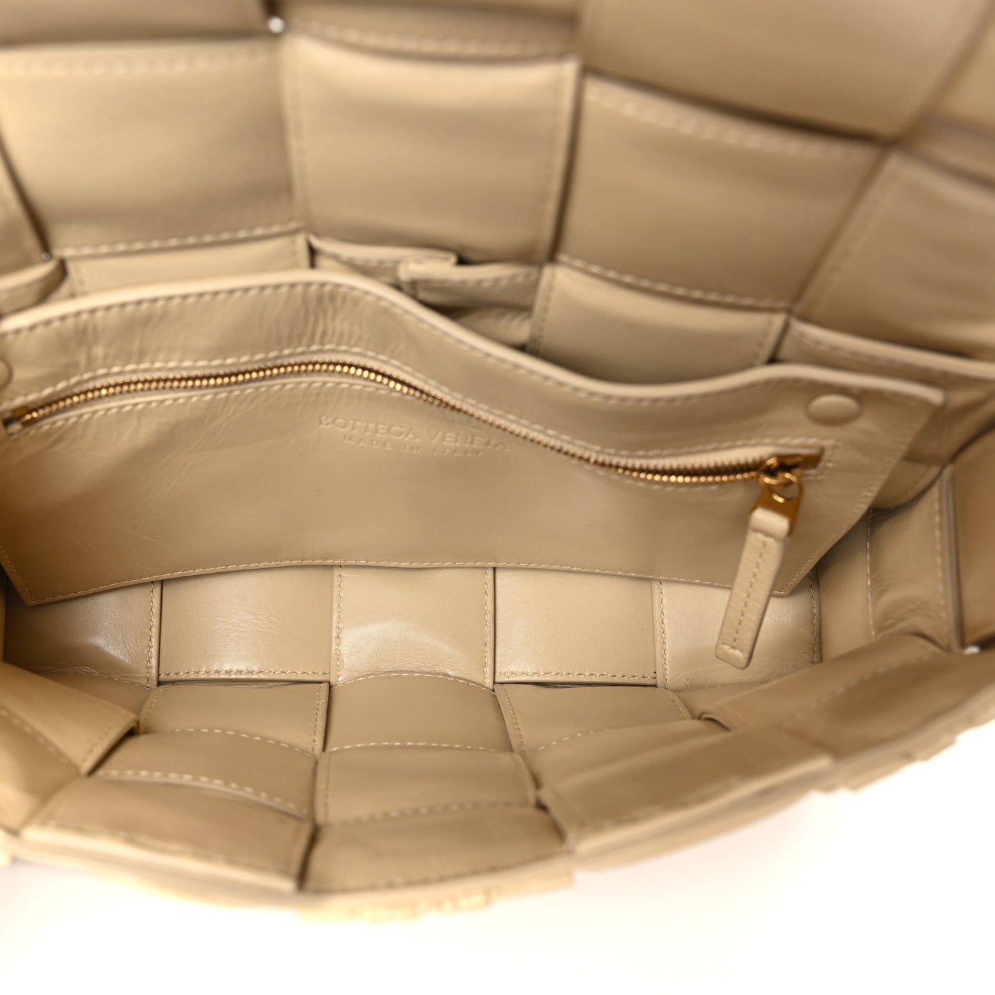Calfskin Intreccio Plisse Cassette Crossbody Bag Porridge