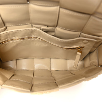 Bottega Veneta Calfskin Intreccio Plisse Cassette Crossbody Bag Porridge 5 of 8