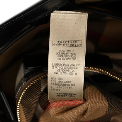 Burberry Calfskin House Check Small Banner Tote Black 8 of 18