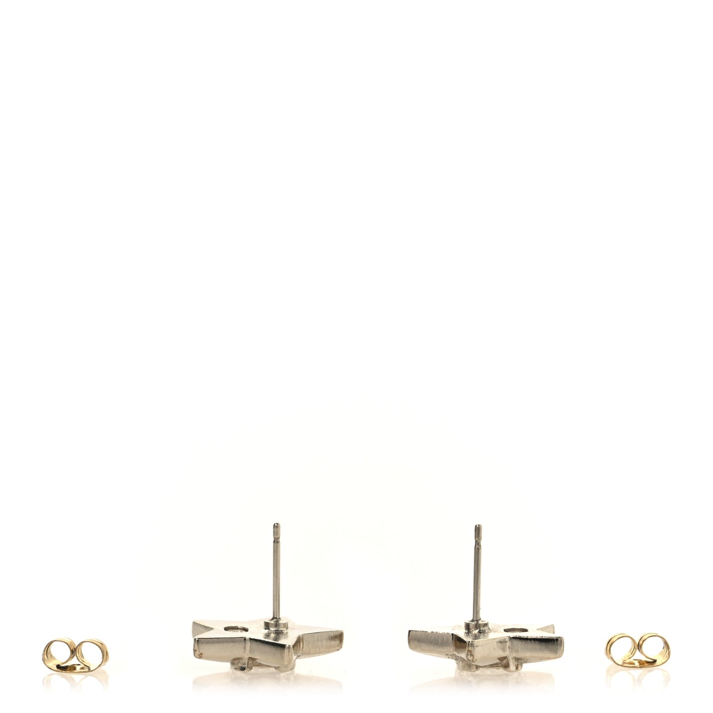 Crystal Star CC Stud Earrings Silver