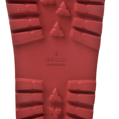 Gucci Calfskin Rubber GucciGhost Hamlet Skull Mens Lug Sole Slide Sandals 7 Hibiscus Red Blue Agata 6 of 8