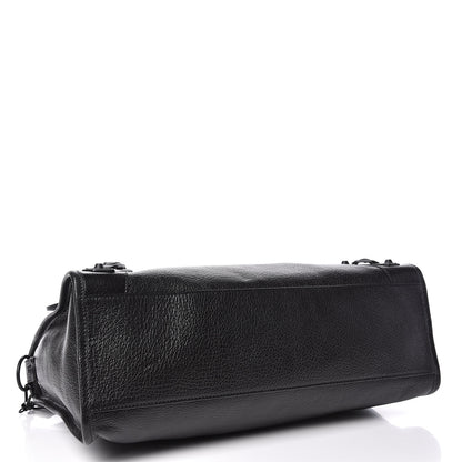 Balenciaga Shiny Grained Goatskin Black Metallic Edge City Black 4 of 10