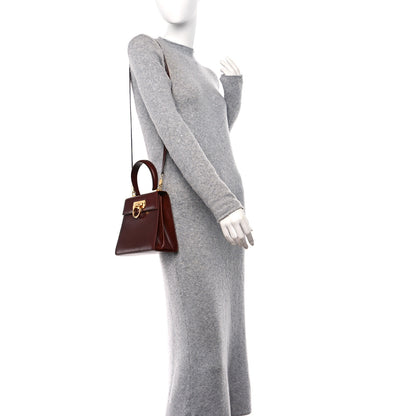 Salvatore Ferragamo Brushed Off Calfskin Small Iconic Top Handle Burgundy 2 of 12