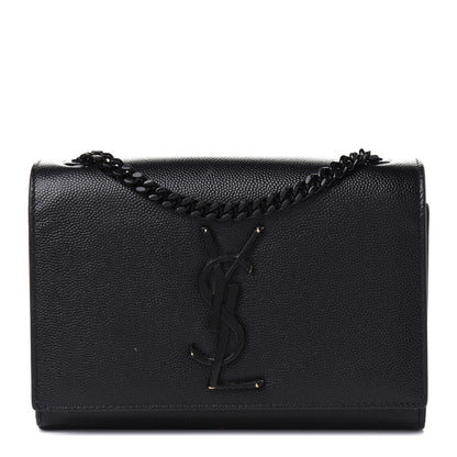 Saint Laurent Grain De Poudre Small Monogram Kate Satchel Black 1 of 10
