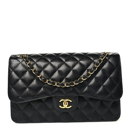 Chanel Caviar Quilted Jumbo Double Flap Black 1 of 10