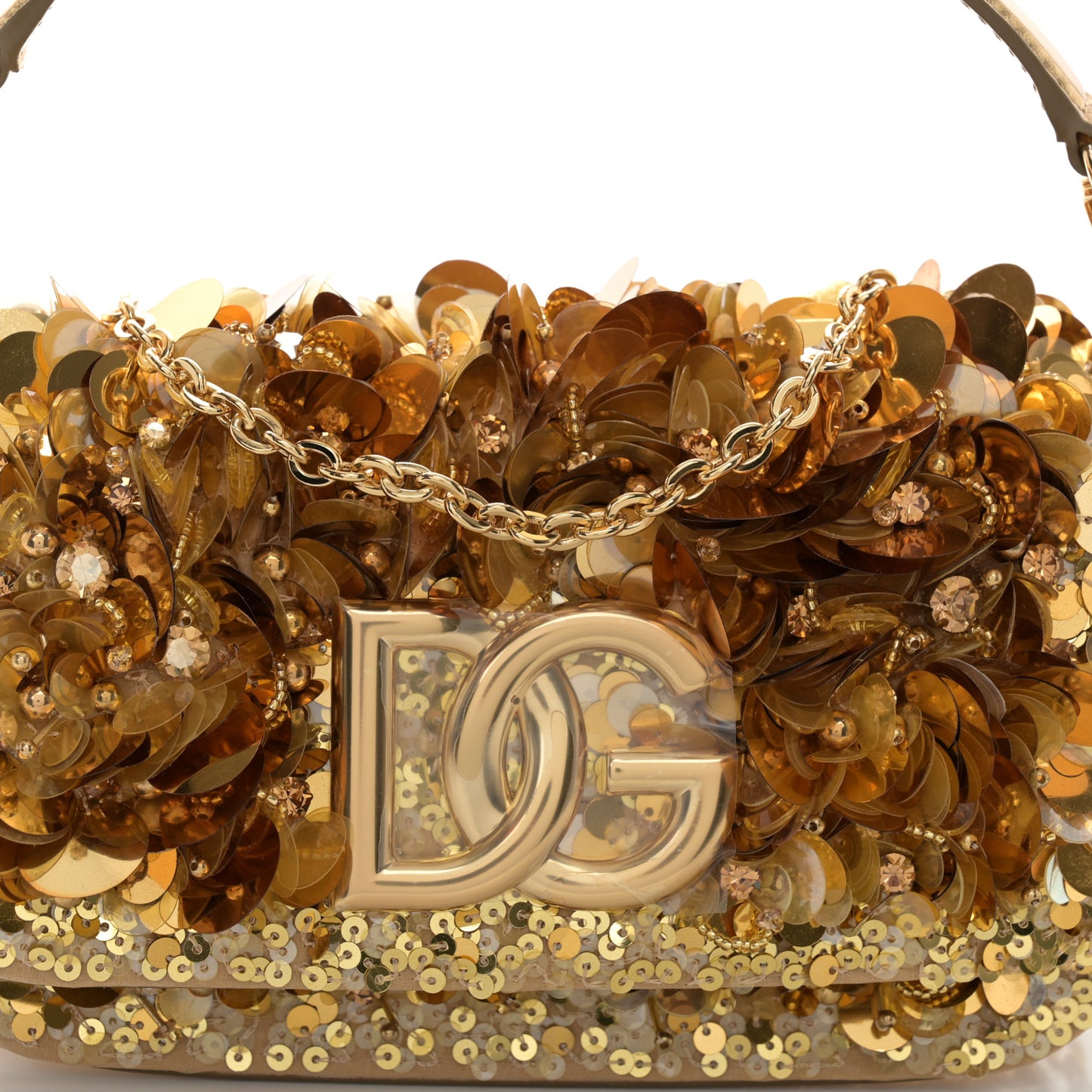 Sequin DG Shoulder Bag Oro
