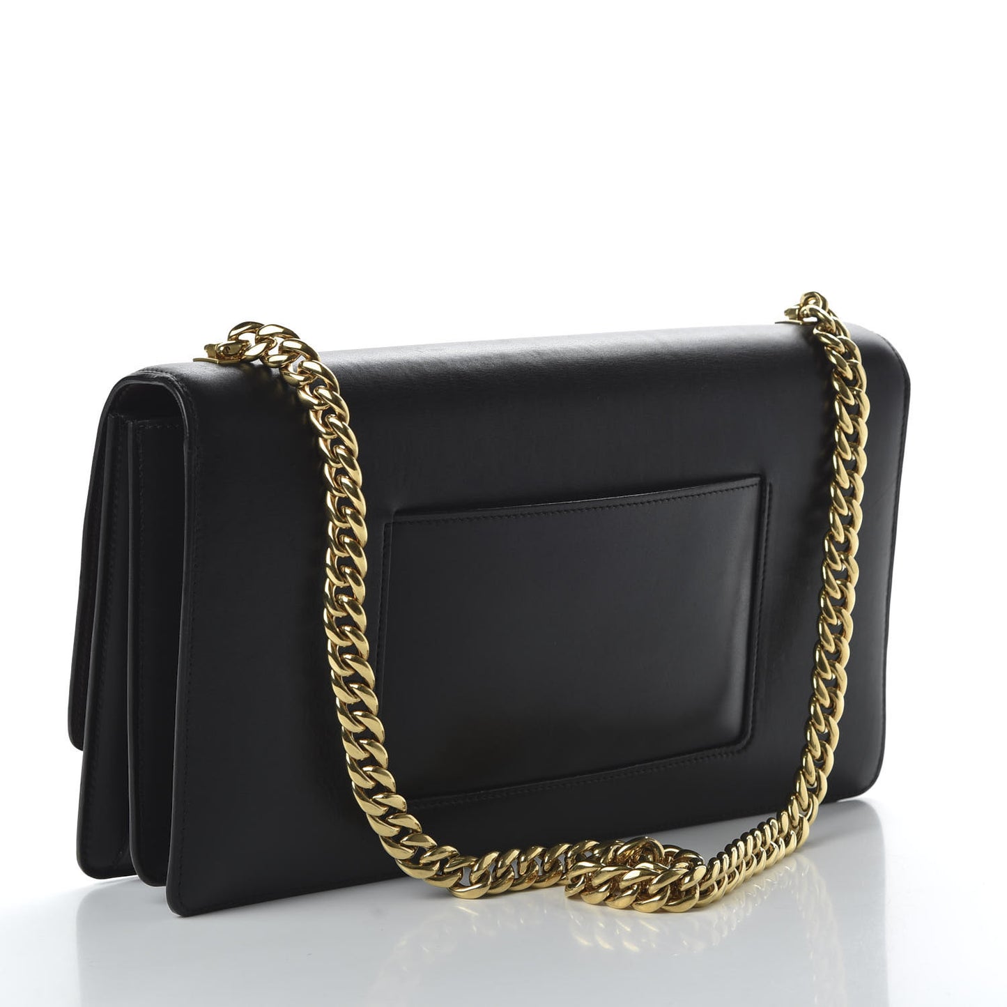 Smooth Calfskin Medium Case Chain Flap Black