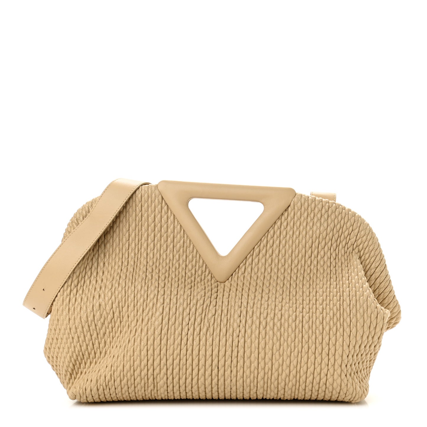 Lambskin Knit Large The Point Triangle Bag Porridge