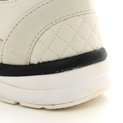 Chanel Fabric Suede Calfskin Quilted CC Sneakers 37 White 8 of 8