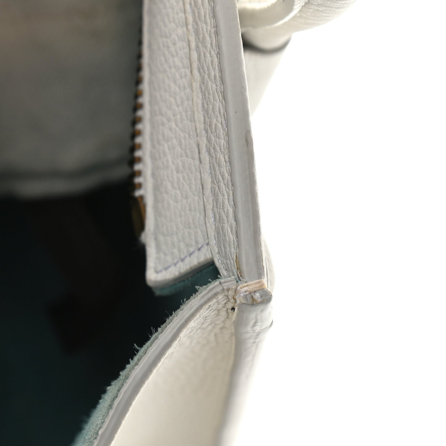 Drummed Calfskin Nano Luggage White