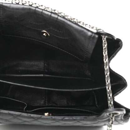Chanel Metallic Aged Calfskin Quilted Reissue 2.55 Accordion Flap Black 5 of 10
