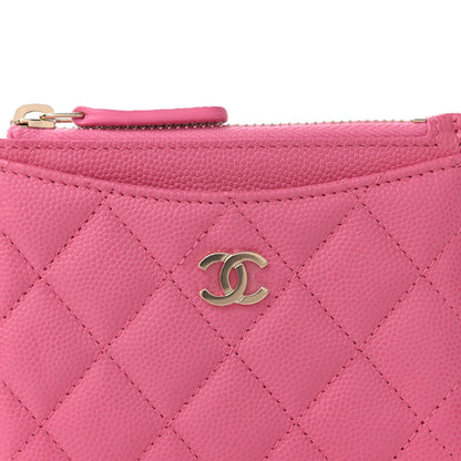 Chanel Caviar Quilted CC Zip Card Holder Pink 10 of 11