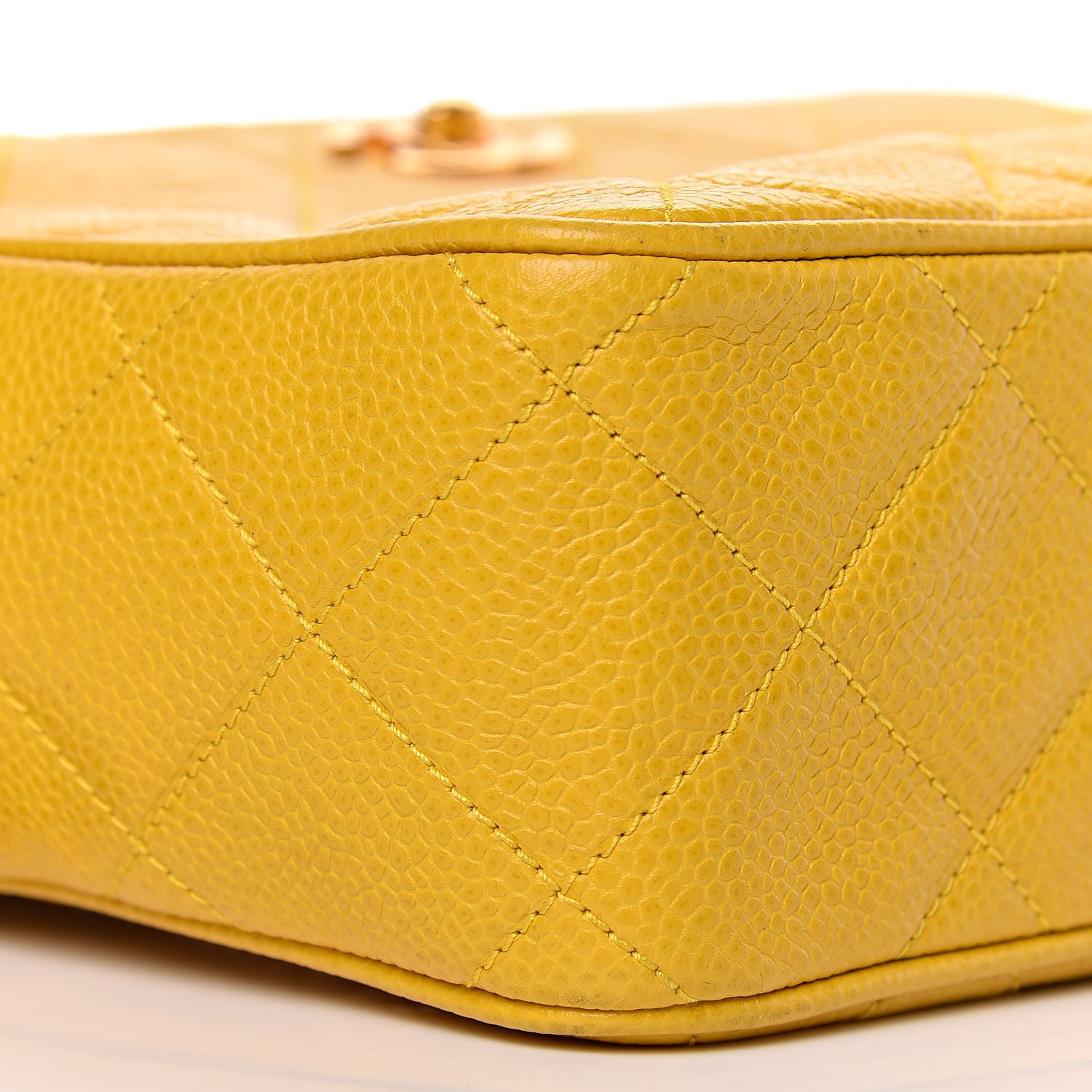 Chanel Caviar Quilted Camera Case Yellow 9 of 10