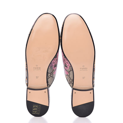 Gucci GG Supreme Monogram Bengal Womens Princetown Slippers 37 Beige Crop Pink 5 of 11