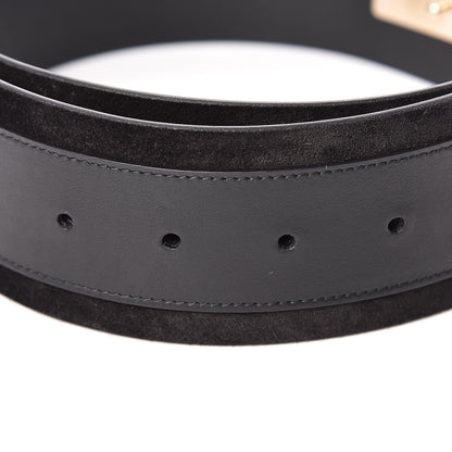 Chanel Lambskin Suede Crystal Ring CC Belt 90 36 Black 7 of 9