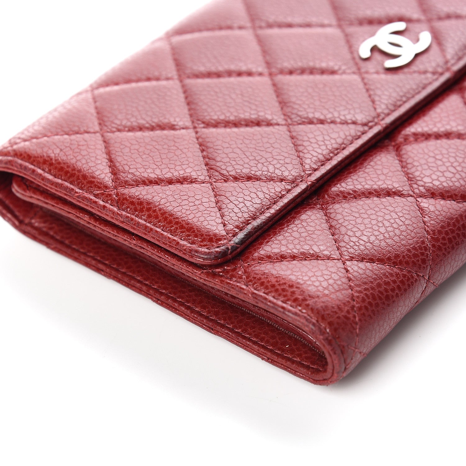 Chanel Caviar Quilted Large Flap Wallet Red 10 of 15