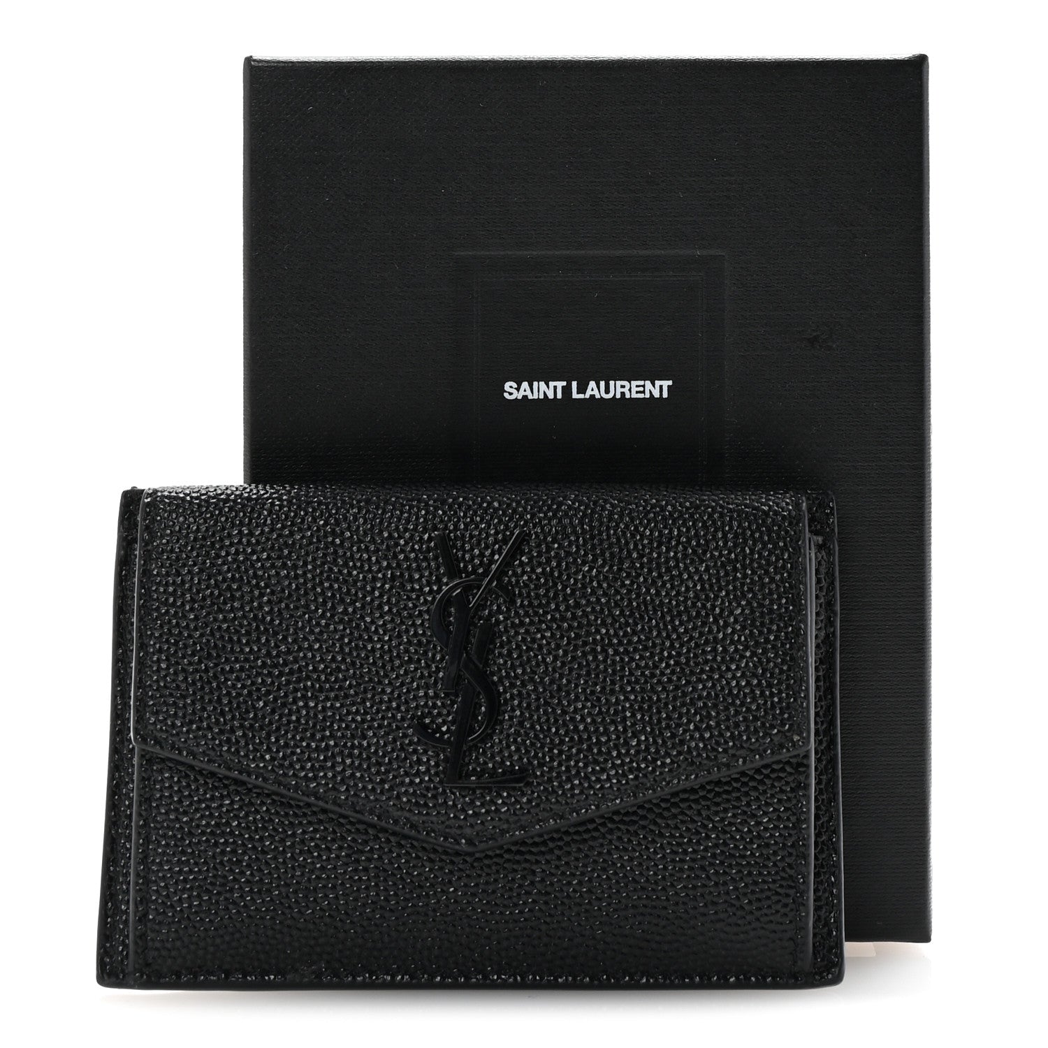 Saint Laurent Grain de Poudre Uptown Card Holder Black 7 of 7