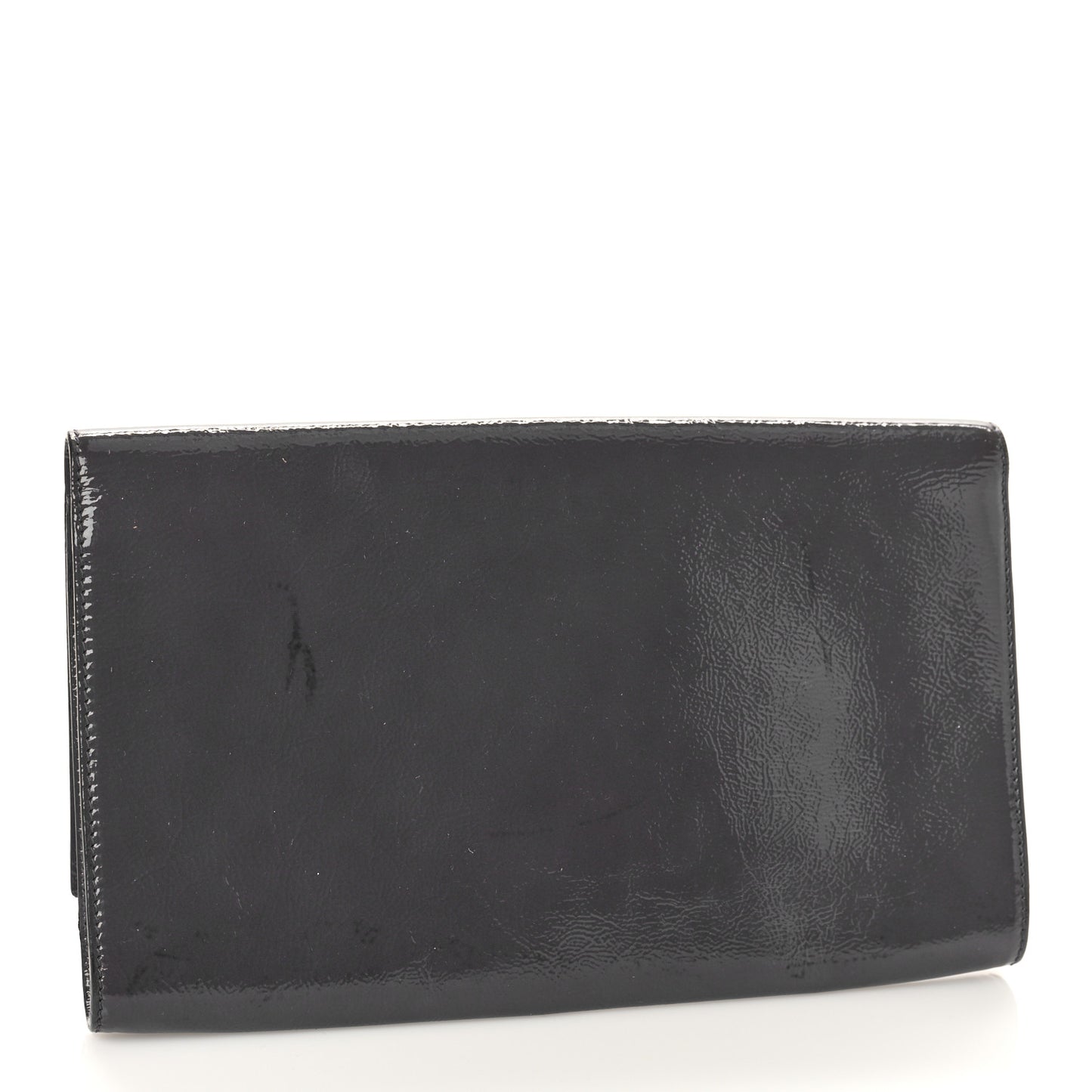 Textured Patent Monogram Large Belle De Jour Clutch Grey