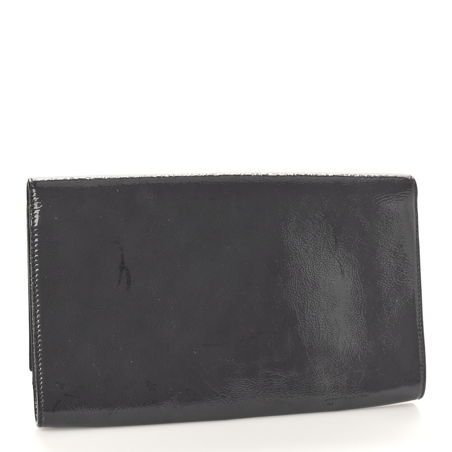 Saint Laurent Textured Patent Monogram Large Belle De Jour Clutch Grey 3 of 8