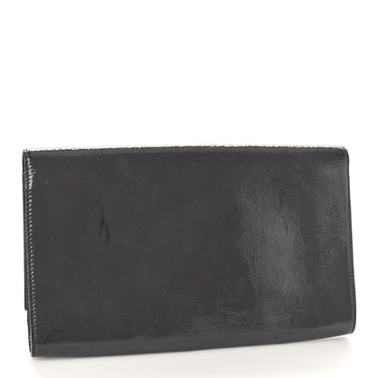 Saint Laurent Textured Patent Monogram Large Belle De Jour Clutch Grey 3 of 8