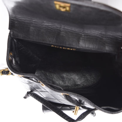 Chanel Lambskin Quilted Drawstring Backpack Black 5 of 12