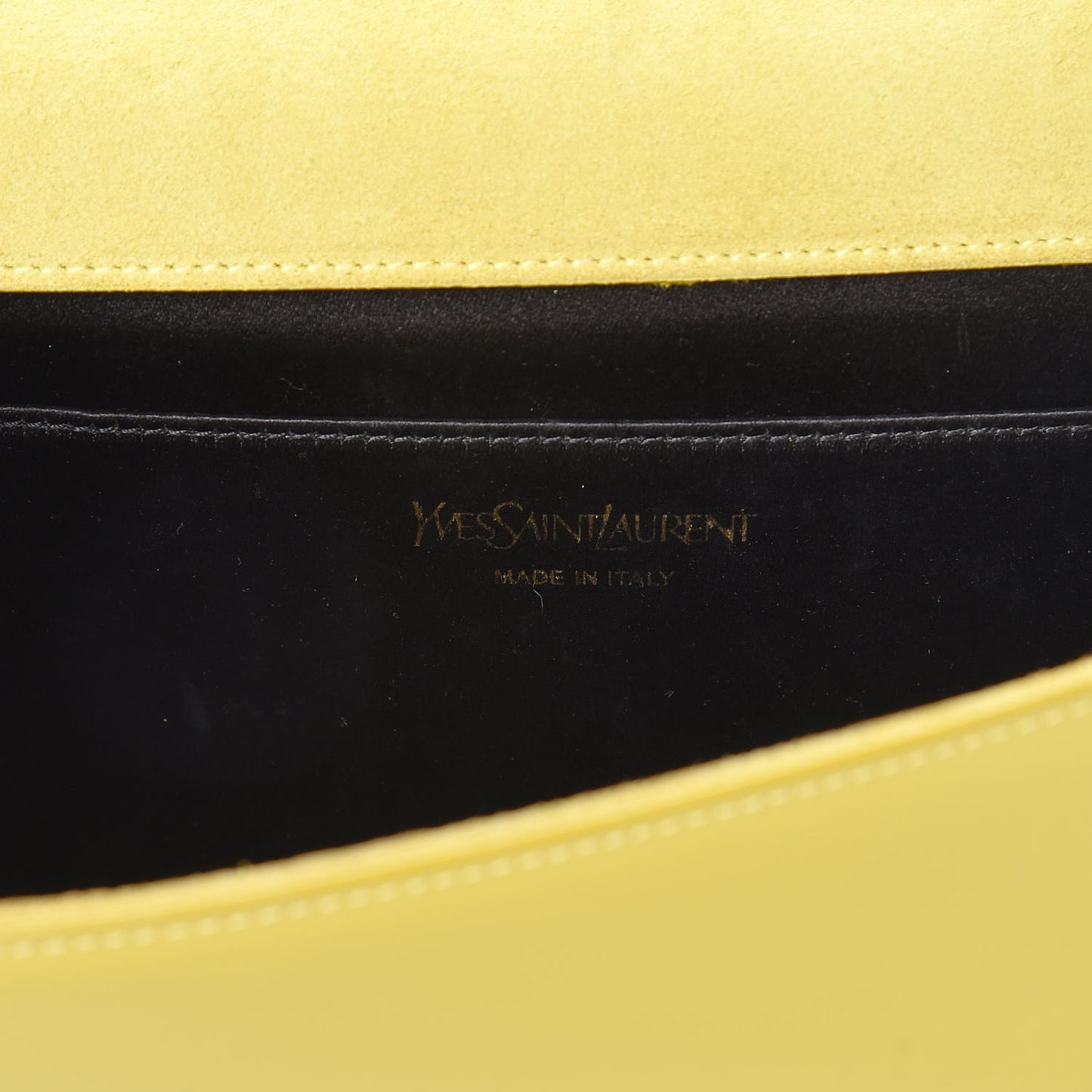 Patent Calfskin Monogram Large Belle De Jour Clutch Yellow
