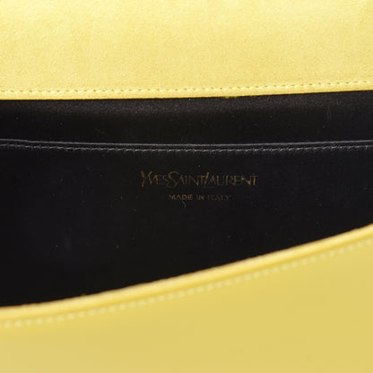 Saint Laurent Patent Calfskin Monogram Large Belle De Jour Clutch Yellow 6 of 17