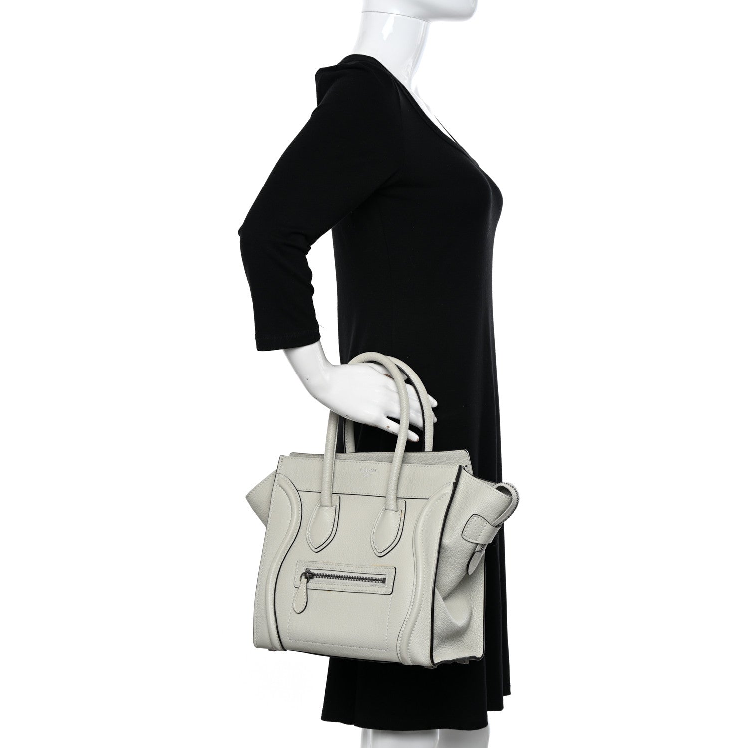 Celine Drummed Calfskin Micro Luggage Lune 2 of 12