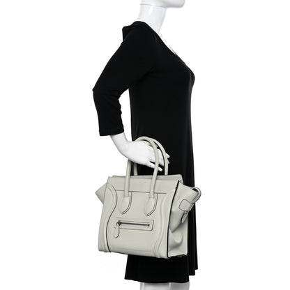 Celine Drummed Calfskin Micro Luggage Lune 2 of 12