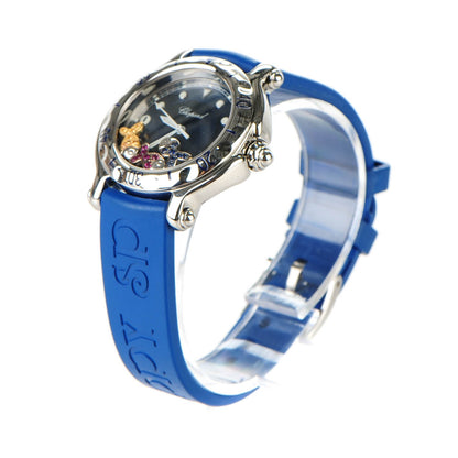 Chopard Stainless Steel Rubber Ruby Yellow Blue Sapphire 33mm Happy Sport Beach Fish Quartz Watch Black 4 of 6