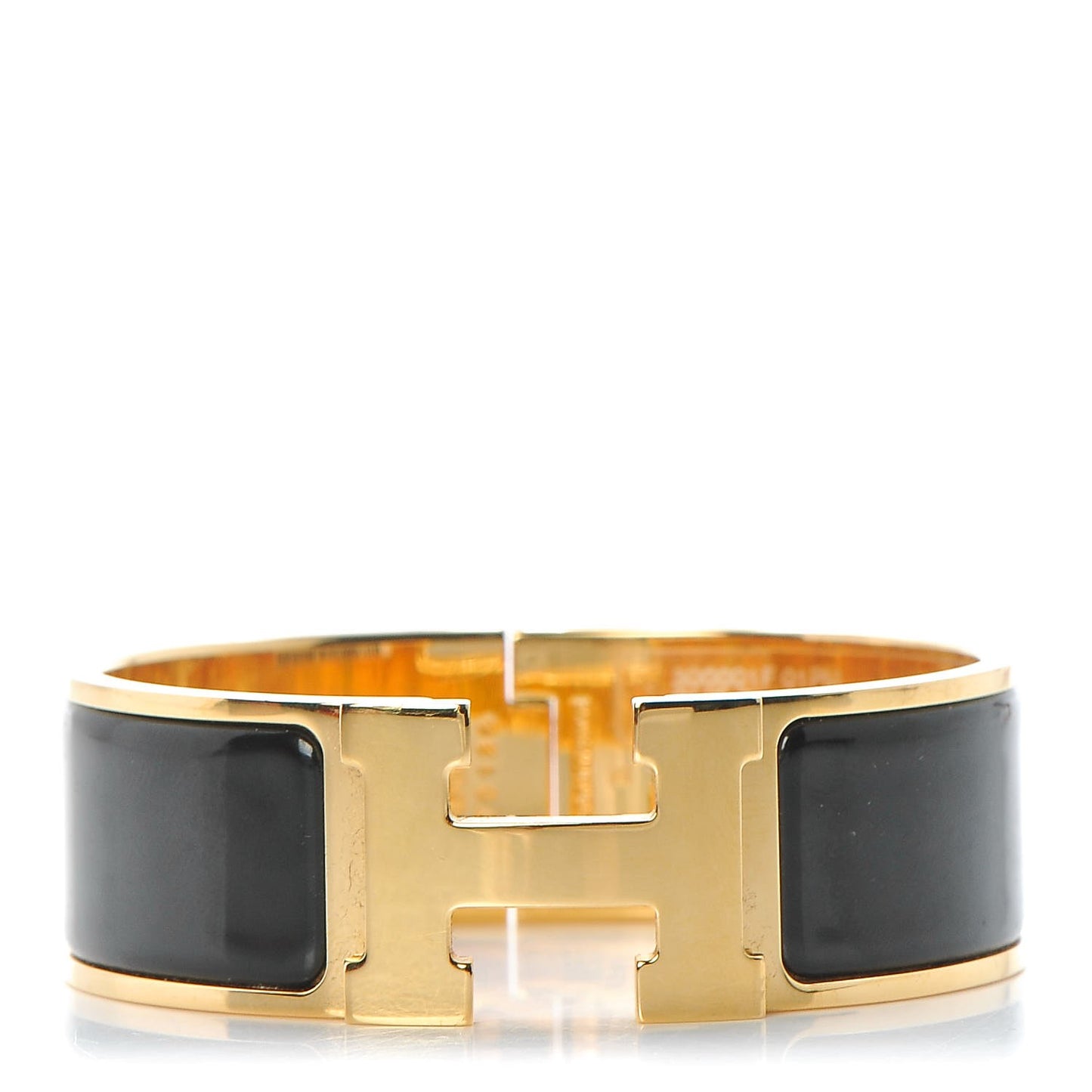 Enamel Wide Clic Clac H Bracelet PM Black