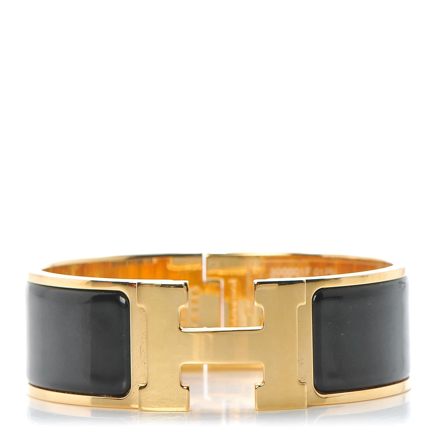 Hermes Enamel Wide Clic Clac H Bracelet PM Black 1 of 5