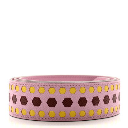 Hermes Epsom 30mm Hexagone Tressage Shoulder Strap Mauve Sylvestre Rouge H Jaune De Naples 2 of 5