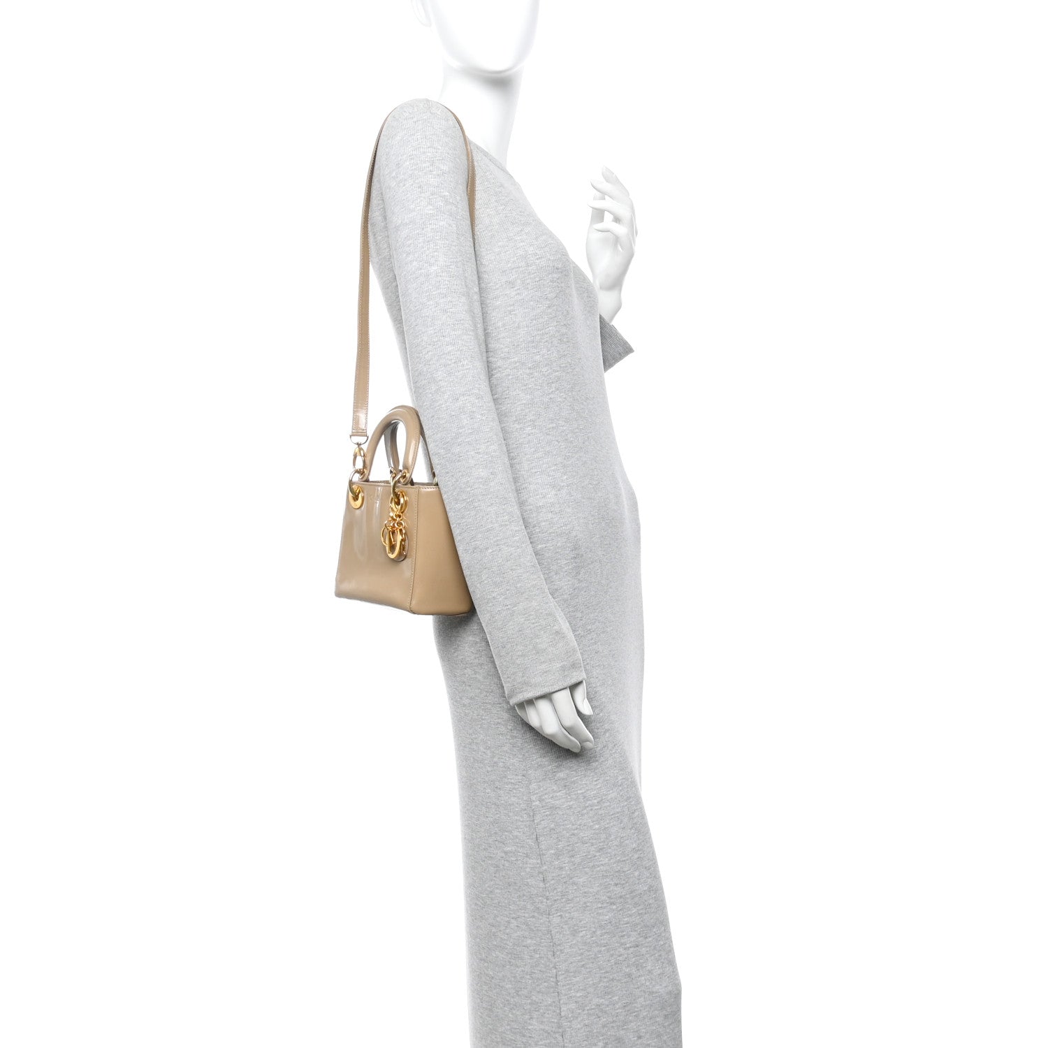 Christian Dior Patent Mini Lady Dior Beige 2 of 13