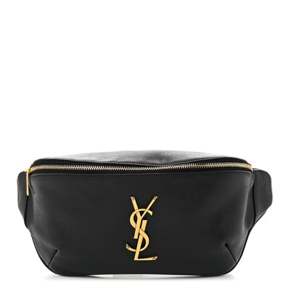 Saint Laurent Grain De Poudre Monogram Belt Bag Black 1 of 11