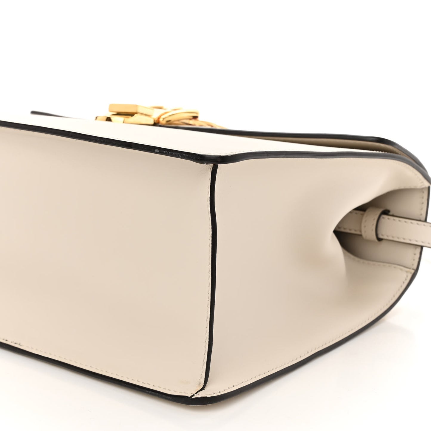 Calfskin Web Medium Sylvie Top Handle Bag White