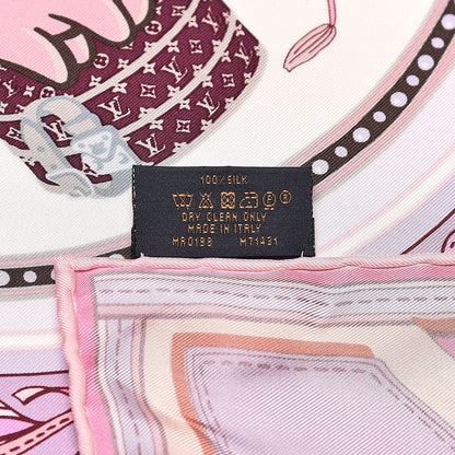 Louis Vuitton Silk Superstition LV Square Scarf Rose Clair 5 of 5