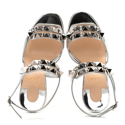 Christian Louboutin Specchio Studded Galerietta 100 Sandals 37 Silver 2 of 13