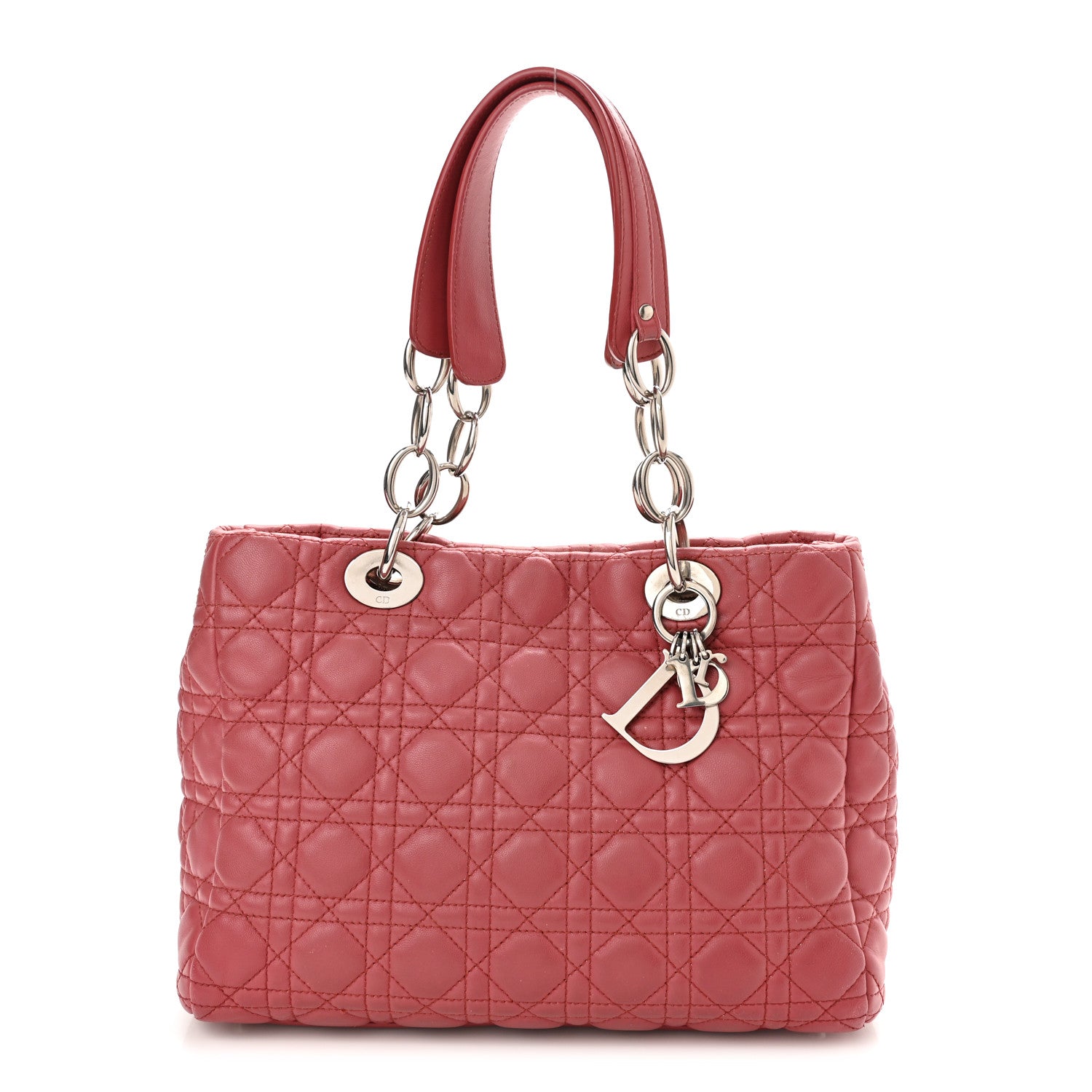 Christian Dior Lambskin Cannage Small Dior Soft Shopping Tote Pink 1 of 12