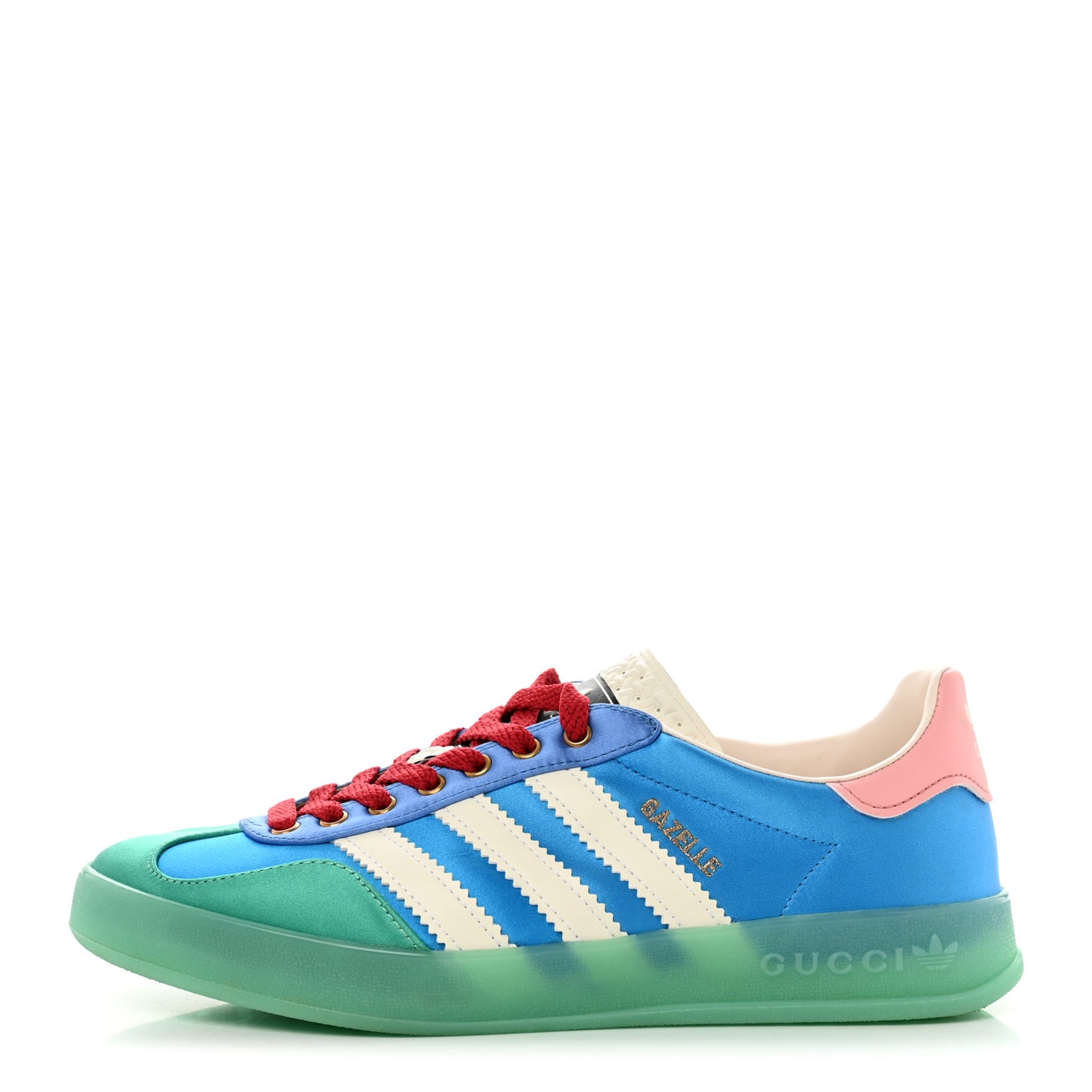 X ADIDAS Silk Duchesse Demetra Rubber Womens Gazelle Sneakers 5.5 Jade Capri Avio Off White