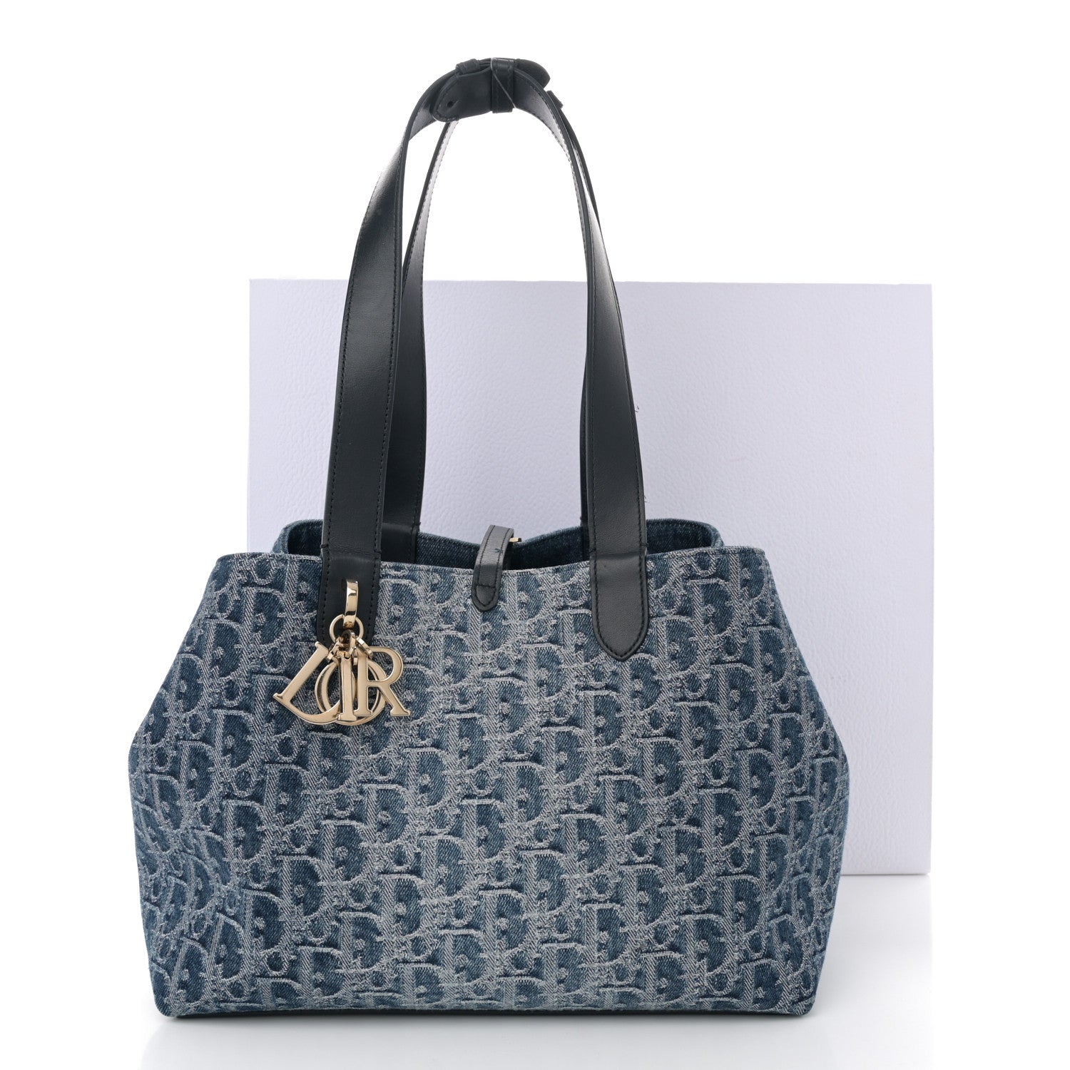 Dior デニムミュール 38サイズ Christian Dior Denim Jacquard Oblique Medium Toujours Blue 1682418