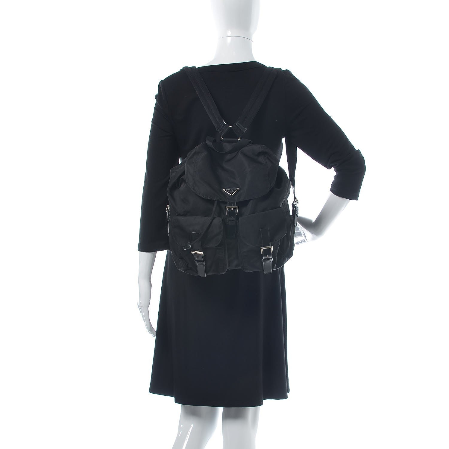 Prada Nylon Vela Medium Backpack Black 2 of 6