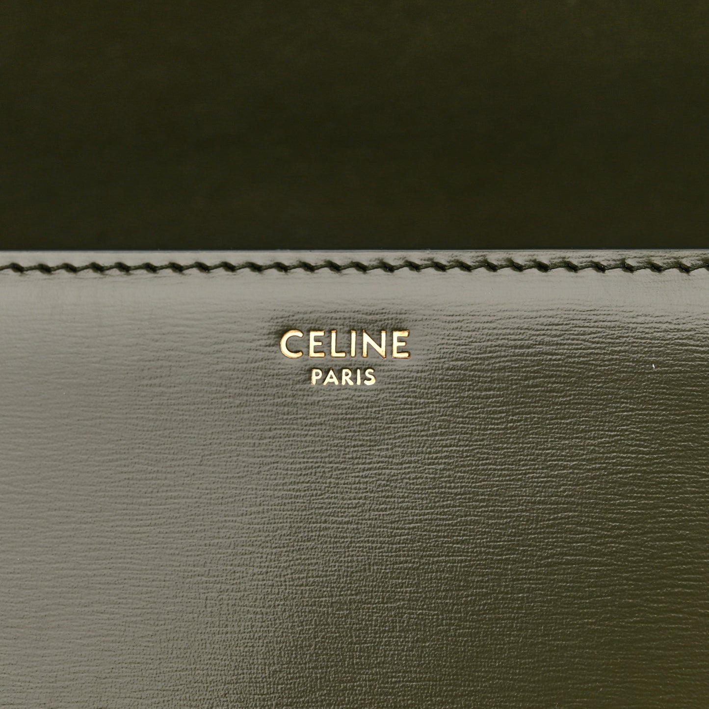 Shiny Calfskin Cuir Triomphe Dark Olive