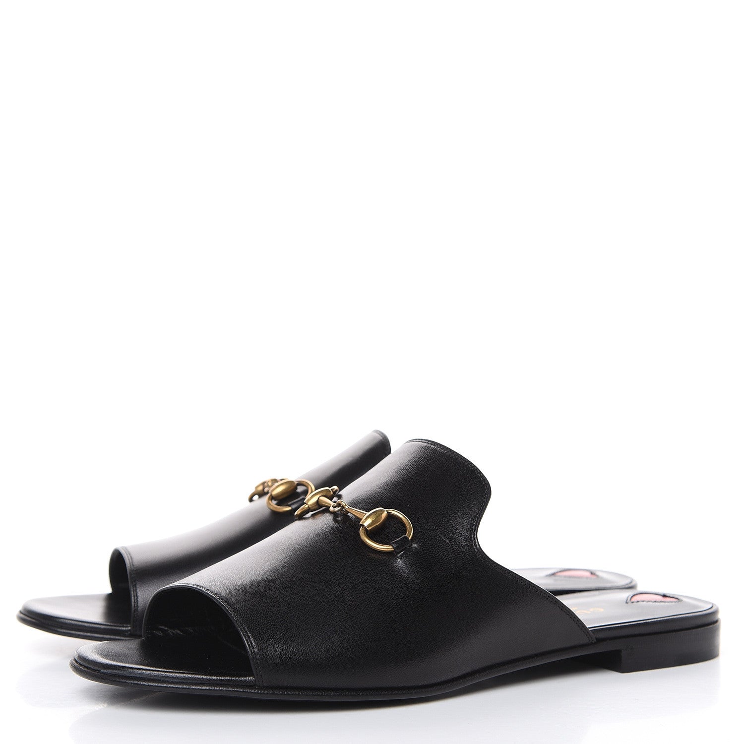 Gucci Malaga Kid Horsebit Slide Sandals 39 Black 3 of 9