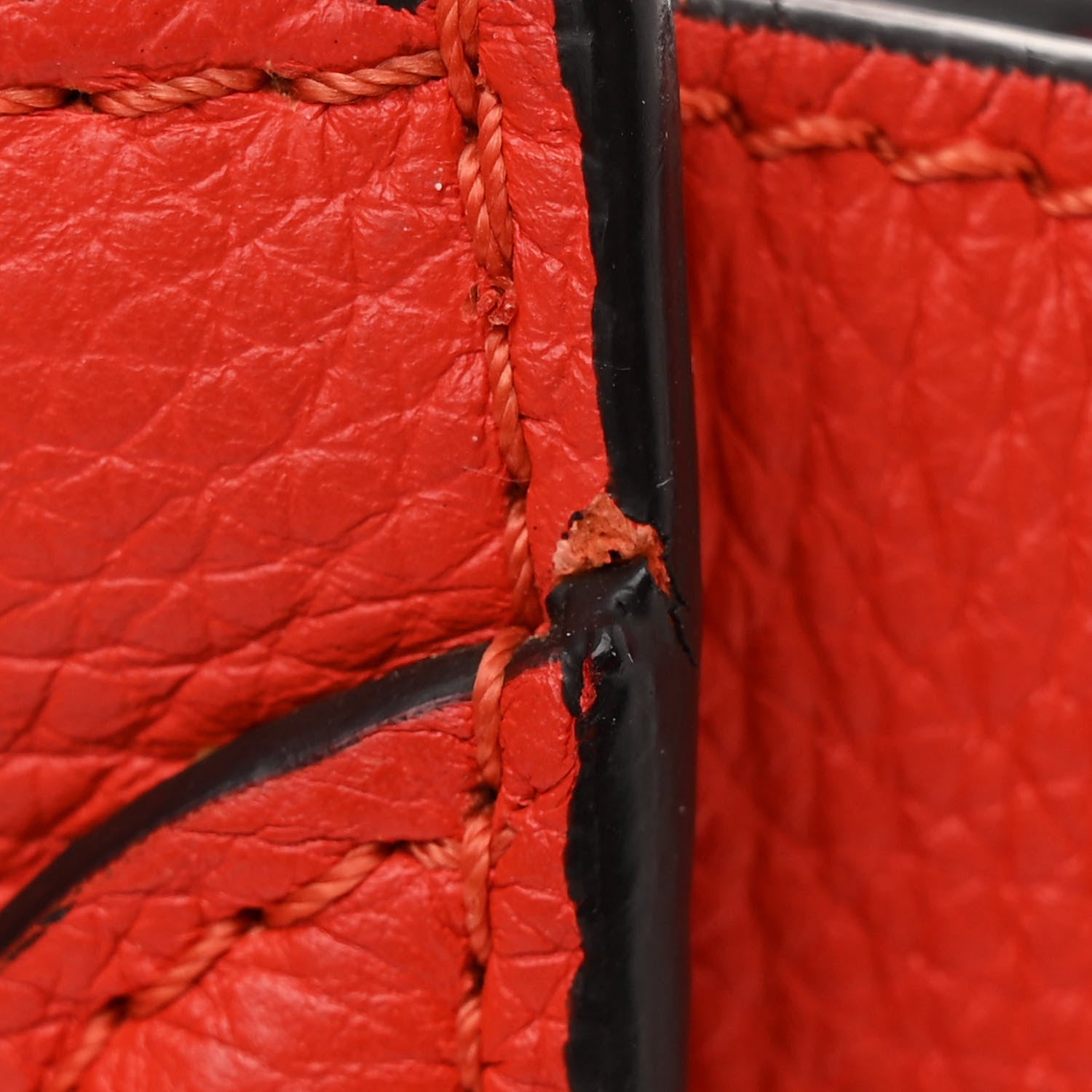 Celine Drummed Calfskin Nano Luggage Vermillion 14 of 15