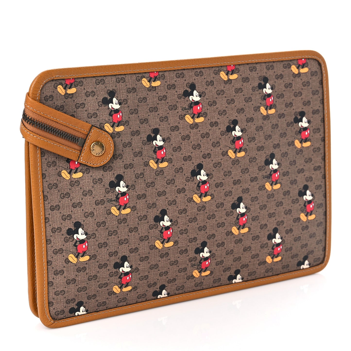 X DISNEY Mini Vintage GG Supreme Monogram Mickey Mouse Documents Holder Beige Vintage Sun Oil