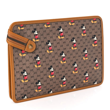 Gucci X DISNEY Mini Vintage GG Supreme Monogram Mickey Mouse Documents Holder Beige Vintage Sun Oil 3 of 8