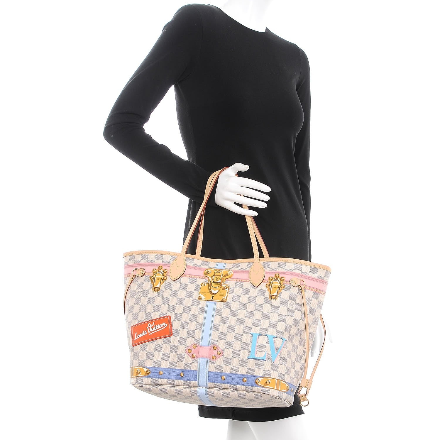 Louis Vuitton Damier Azur Summer Trunks Neo Neverfull MM 2 of 8